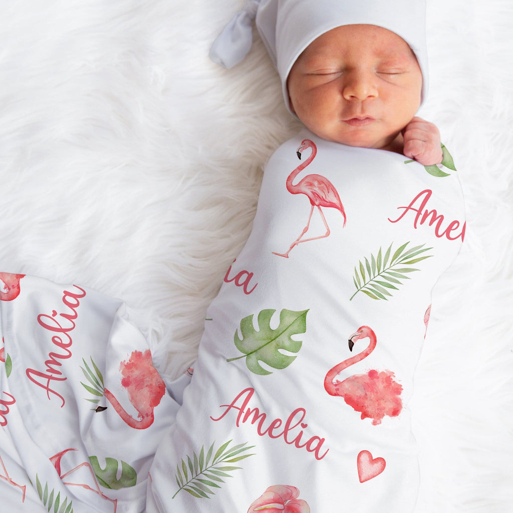 Flamingo Swaddle Blanket - Jersey