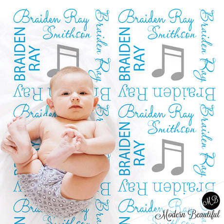 music note baby blanket